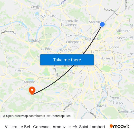 Villiers-Le-Bel - Gonesse - Arnouville to Saint-Lambert map