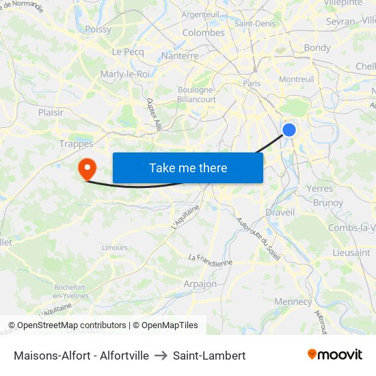 Maisons-Alfort - Alfortville to Saint-Lambert map