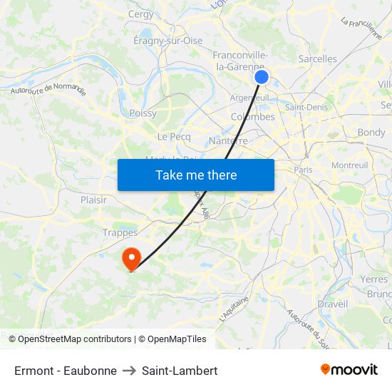 Ermont - Eaubonne to Saint-Lambert map