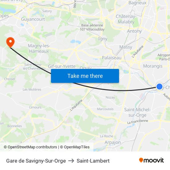 Gare de Savigny-Sur-Orge to Saint-Lambert map