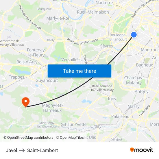 Javel to Saint-Lambert map