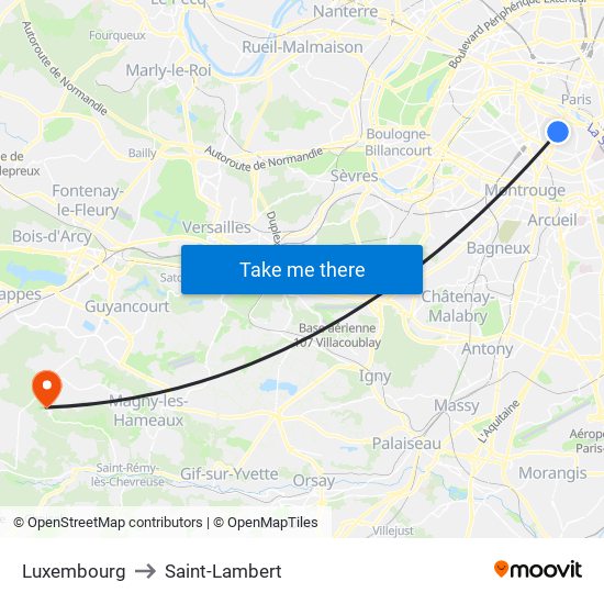 Luxembourg to Saint-Lambert map