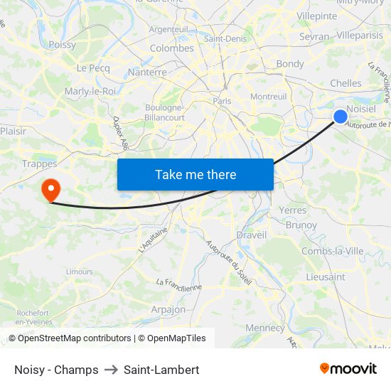 Noisy - Champs to Saint-Lambert map