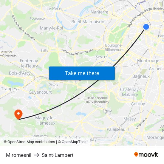 Miromesnil to Saint-Lambert map