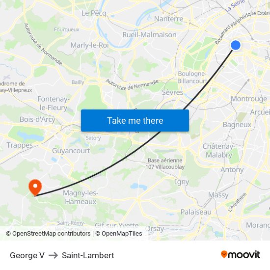 George V to Saint-Lambert map