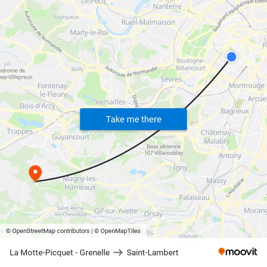 La Motte-Picquet - Grenelle to Saint-Lambert map