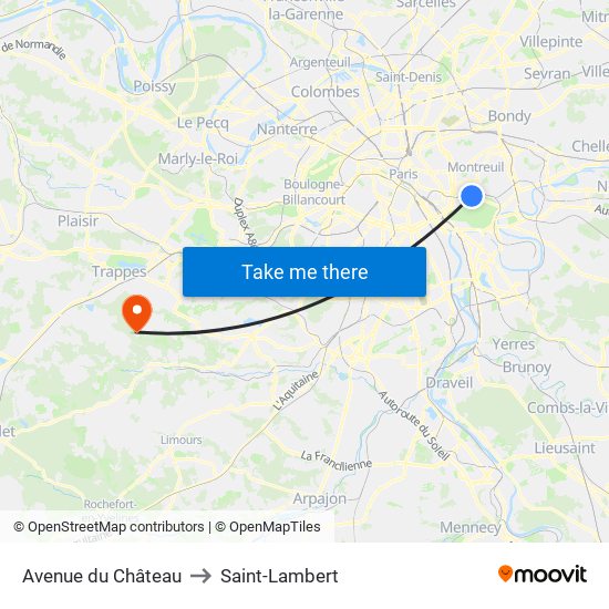 Avenue du Château to Saint-Lambert map