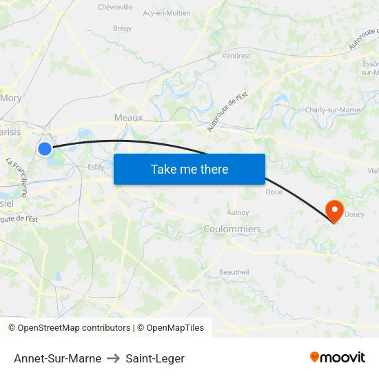 Annet-Sur-Marne to Saint-Leger map