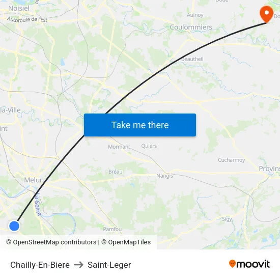 Chailly-En-Biere to Saint-Leger map