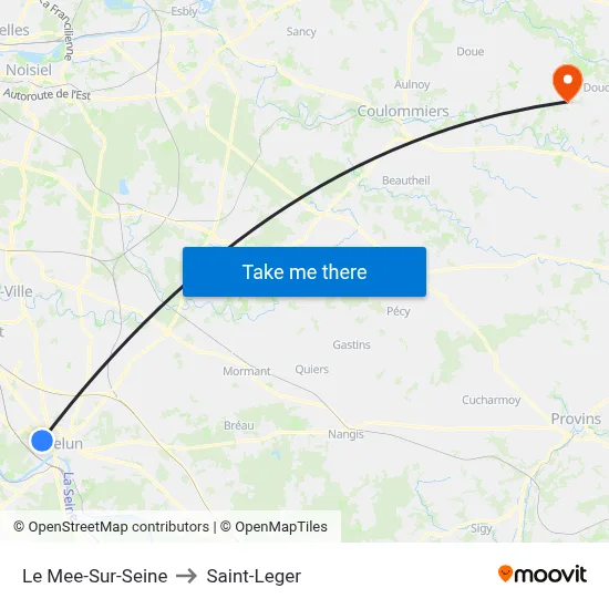 Le Mee-Sur-Seine to Saint-Leger map