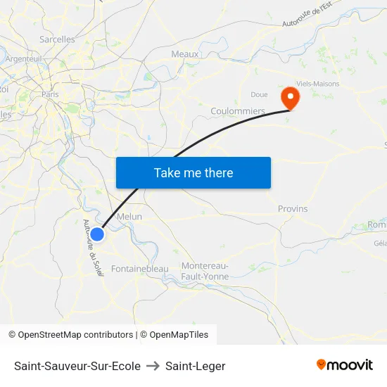 Saint-Sauveur-Sur-Ecole to Saint-Leger map