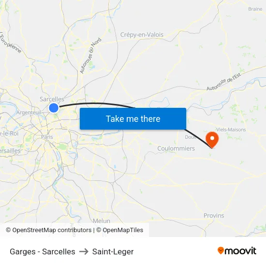 Garges - Sarcelles to Saint-Leger map