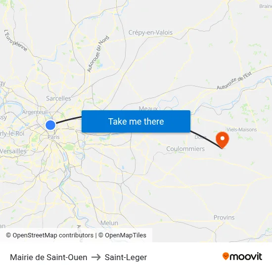 Mairie de Saint-Ouen to Saint-Leger map