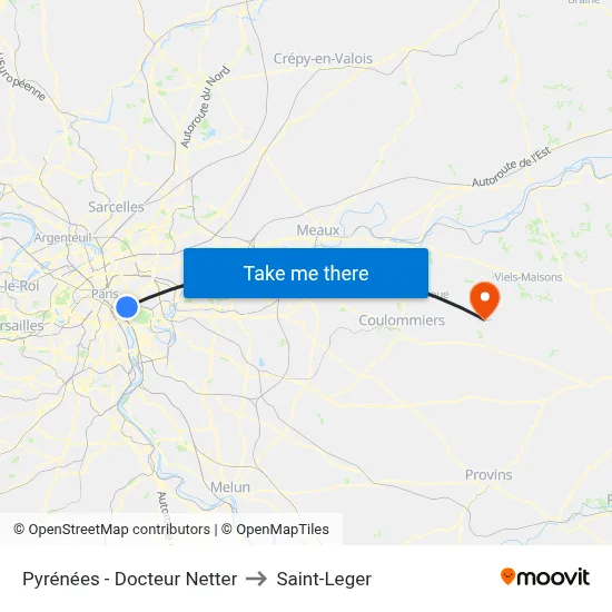 Pyrénées - Docteur Netter to Saint-Leger map