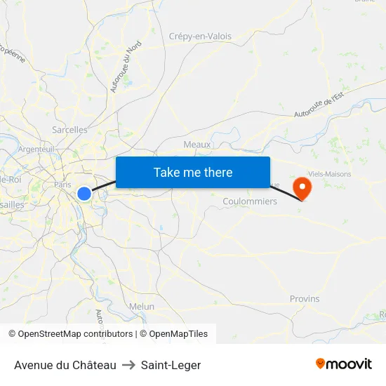 Avenue du Château to Saint-Leger map