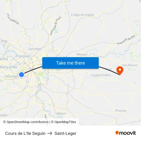 Cours de L'Ile Seguin to Saint-Leger map