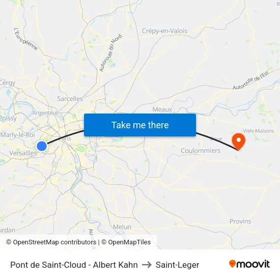 Pont de Saint-Cloud - Albert Kahn to Saint-Leger map
