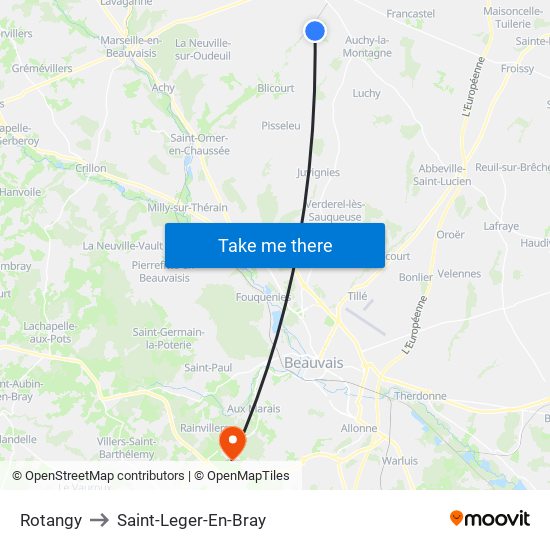 Rotangy to Saint-Leger-En-Bray map