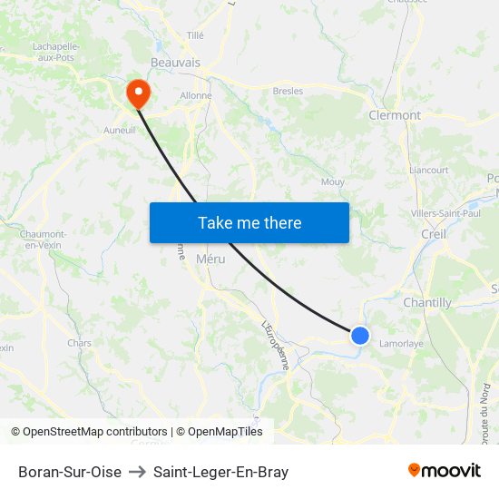 Boran-Sur-Oise to Saint-Leger-En-Bray map