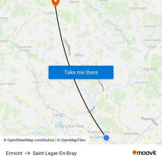 Ermont to Saint-Leger-En-Bray map