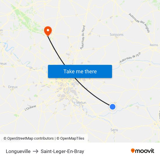 Longueville to Saint-Leger-En-Bray map