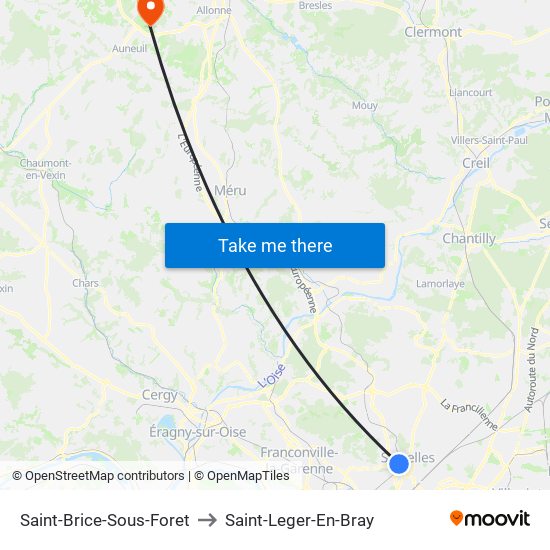 Saint-Brice-Sous-Foret to Saint-Leger-En-Bray map