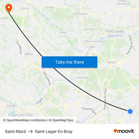 Saint-Mard to Saint-Leger-En-Bray map