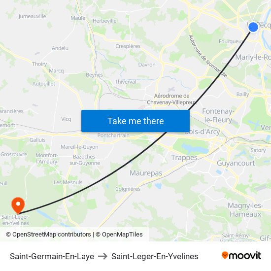 Saint-Germain-En-Laye to Saint-Leger-En-Yvelines map