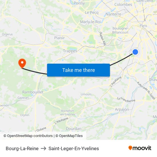 Bourg-La-Reine to Saint-Leger-En-Yvelines map