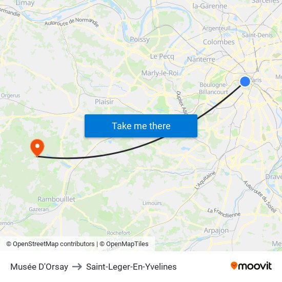 Musée D'Orsay to Saint-Leger-En-Yvelines map