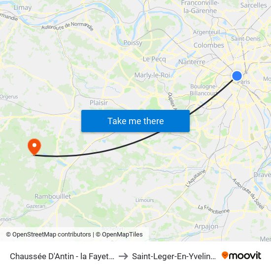 Chaussée D'Antin - la Fayette to Saint-Leger-En-Yvelines map