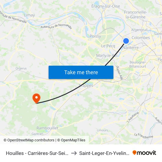 Houilles - Carrières-Sur-Seine to Saint-Leger-En-Yvelines map