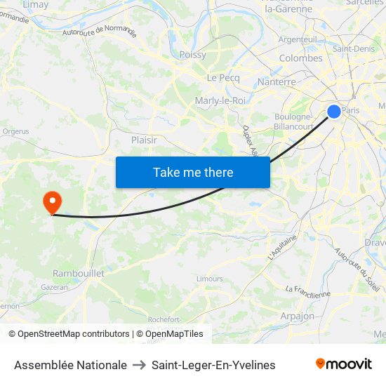 Assemblée Nationale to Saint-Leger-En-Yvelines map