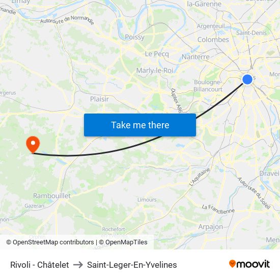 Rivoli - Châtelet to Saint-Leger-En-Yvelines map