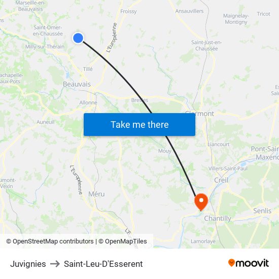 Juvignies to Saint-Leu-D'Esserent map