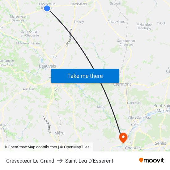 Crèvecœur-Le-Grand to Saint-Leu-D'Esserent map