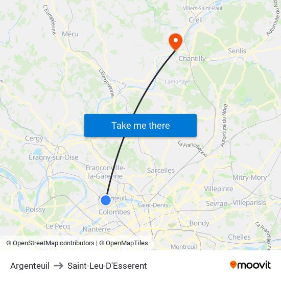 Argenteuil to Saint-Leu-D'Esserent map