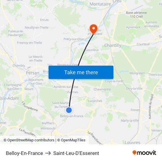 Belloy-En-France to Saint-Leu-D'Esserent map