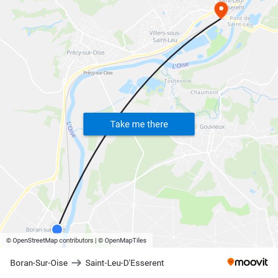 Boran-Sur-Oise to Saint-Leu-D'Esserent map