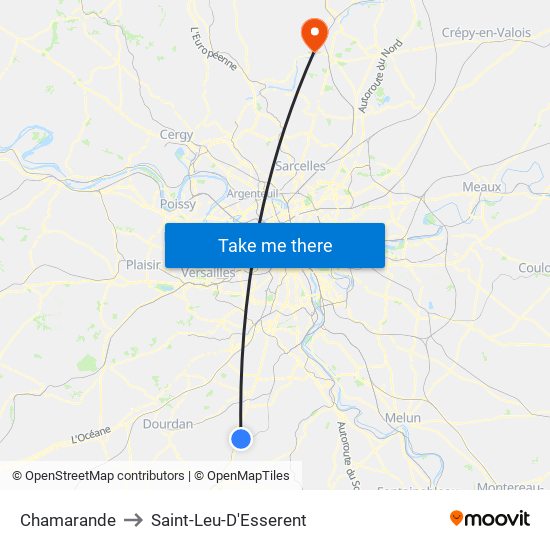 Chamarande to Saint-Leu-D'Esserent map