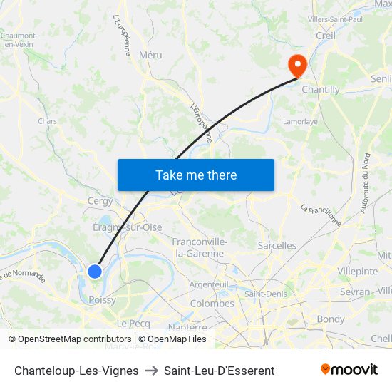 Chanteloup-Les-Vignes to Saint-Leu-D'Esserent map