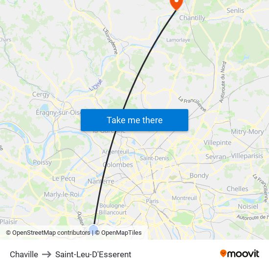 Chaville to Saint-Leu-D'Esserent map