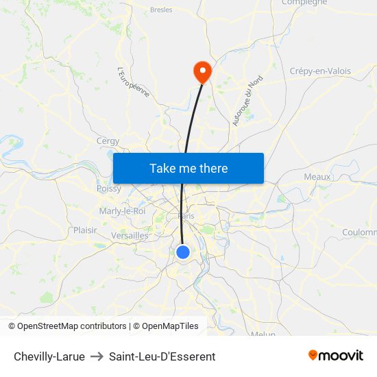 Chevilly-Larue to Saint-Leu-D'Esserent map