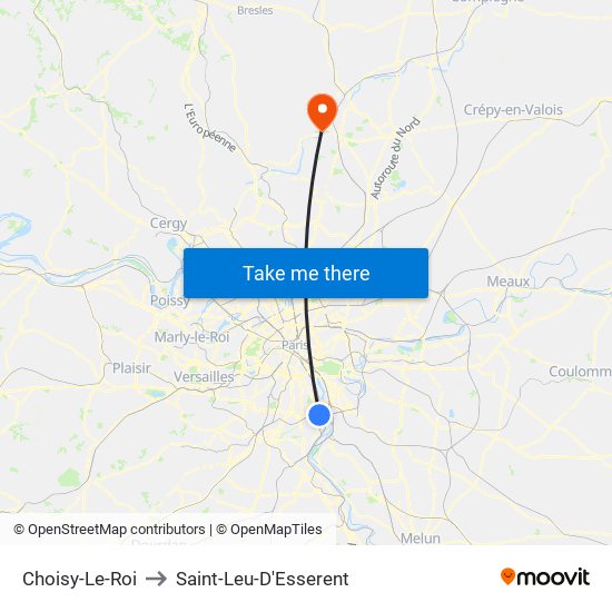 Choisy-Le-Roi to Saint-Leu-D'Esserent map