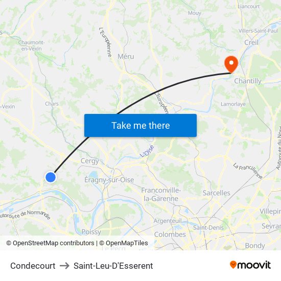 Condecourt to Saint-Leu-D'Esserent map