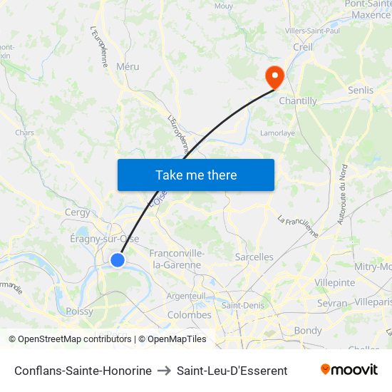 Conflans-Sainte-Honorine to Saint-Leu-D'Esserent map