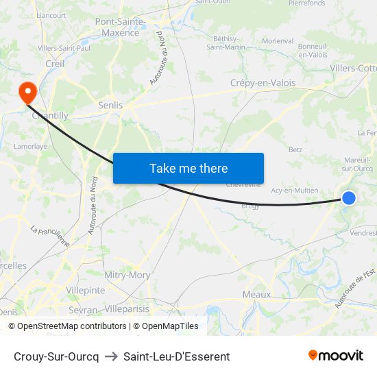 Crouy-Sur-Ourcq to Saint-Leu-D'Esserent map