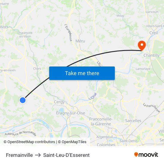 Fremainville to Saint-Leu-D'Esserent map