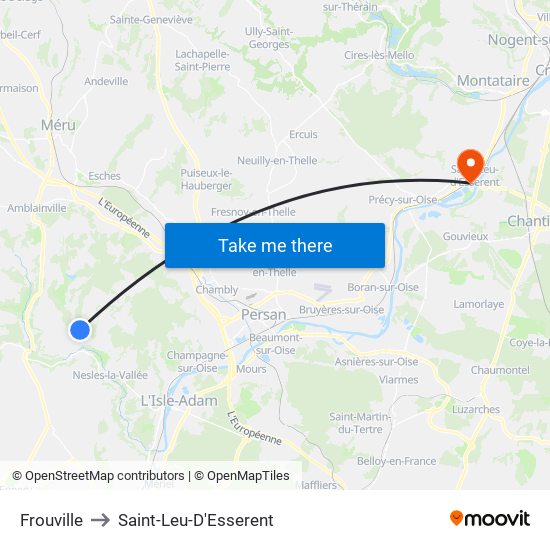 Frouville to Saint-Leu-D'Esserent map