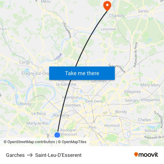 Garches to Saint-Leu-D'Esserent map